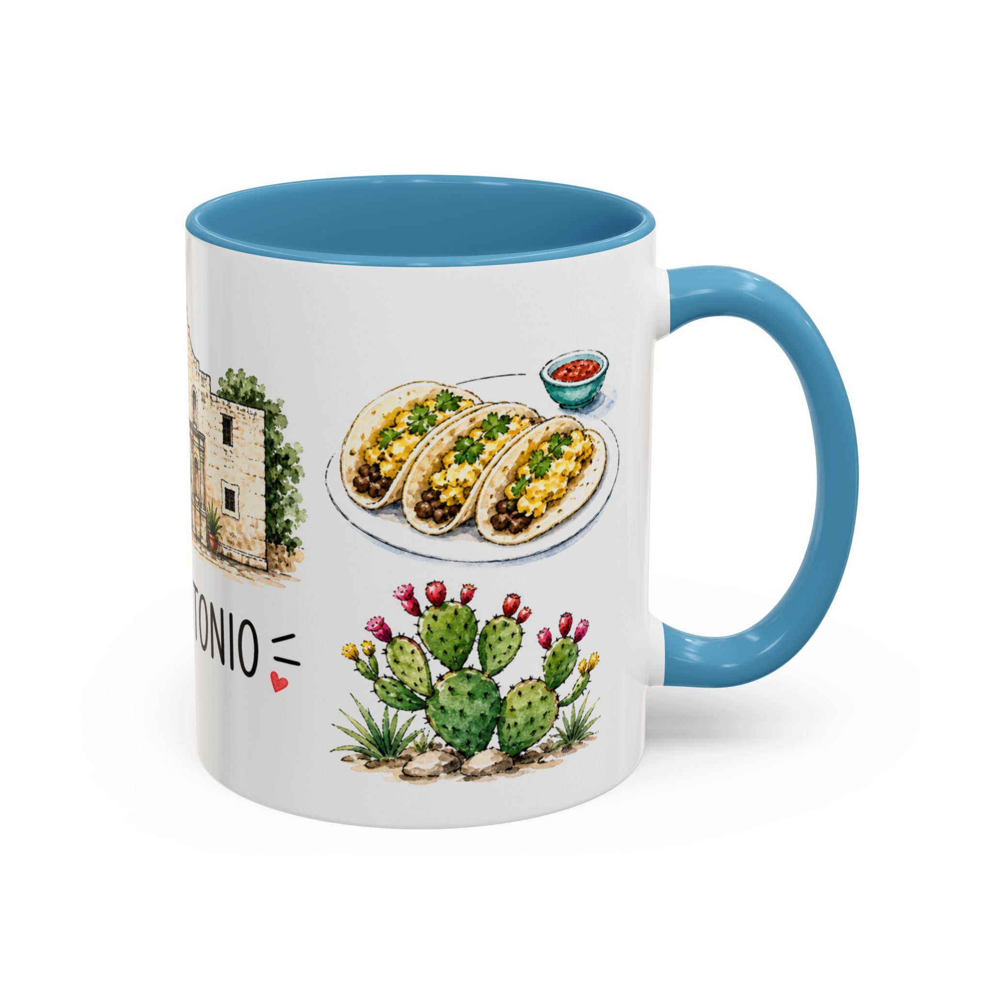 San Antonio Illustrated Travel Mug | City Souvenir Accent Coffee Mug | 11oz 15oz Ceramic Cup