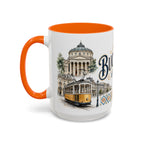 Bucharest Coffee Mug | Romania Travel Souvenir | Vintage Illustrated City Gift | 11 oz 15 oz Accent Mug