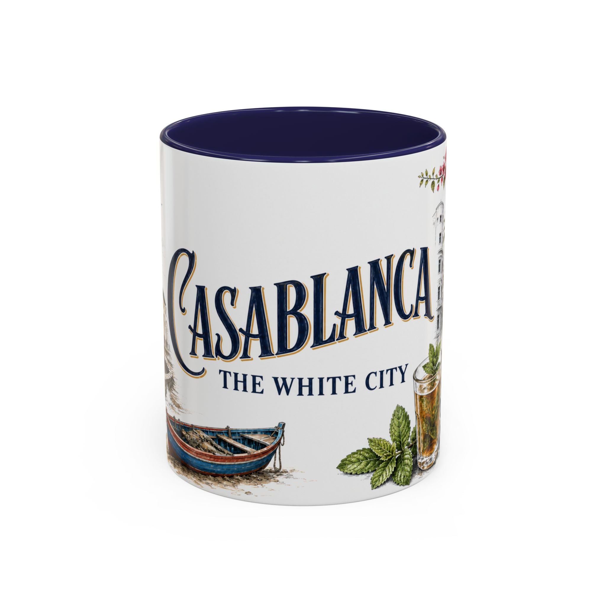 Casablanca Coffee Mug | Morocco Travel Souvenir | Vintage Illustrated City Gift | 11 oz 15 oz Accent Mug