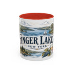 Finger Lakes Mug, New York Travel Souvenir, Bucket List Gift, Accent Ceramic Coffee Mug 11oz 15oz