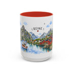 Reine Illustrated Travel Mug | Norway Souvenir Accent Coffee Mug | 11oz 15oz Ceramic Cup