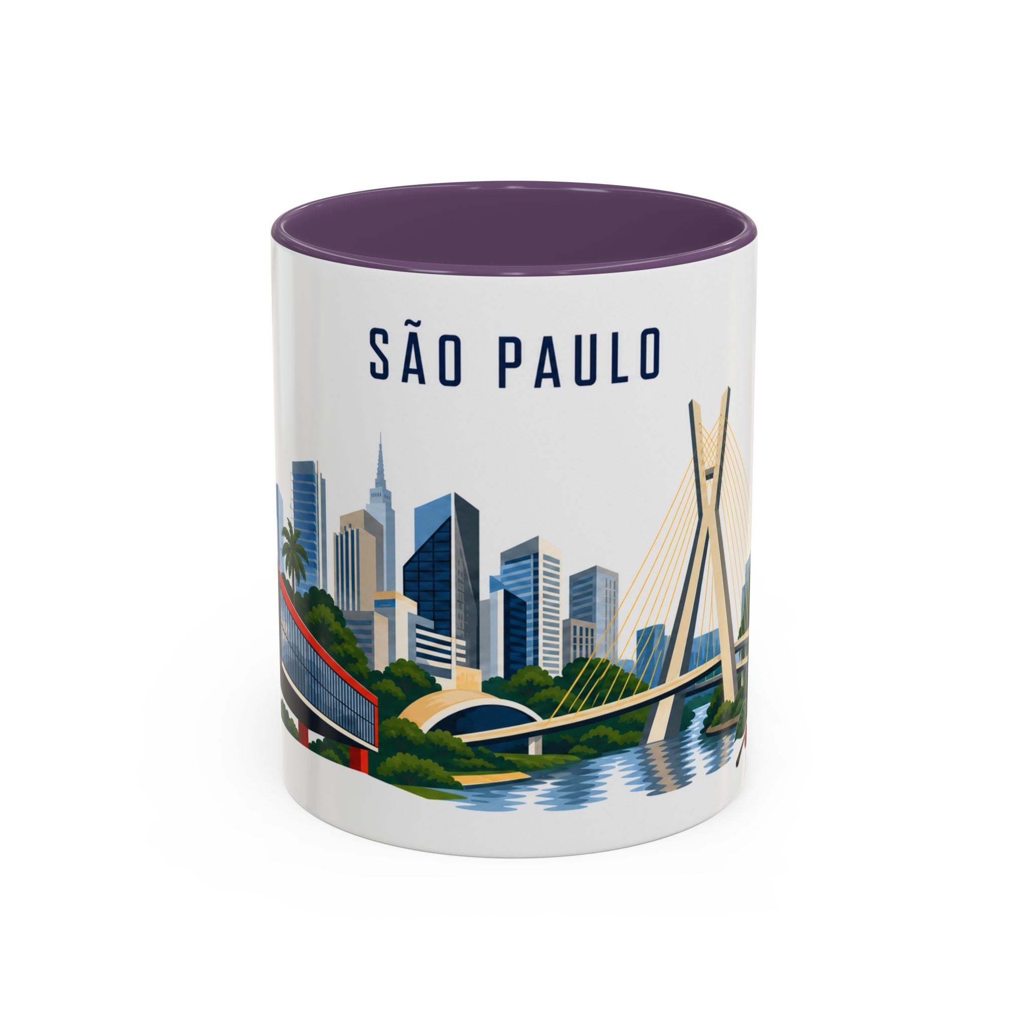 São Paulo Coffee Mug | Brazil Travel Souvenir | Porcelain Decal City Gift | 11oz 15oz Accent Mug