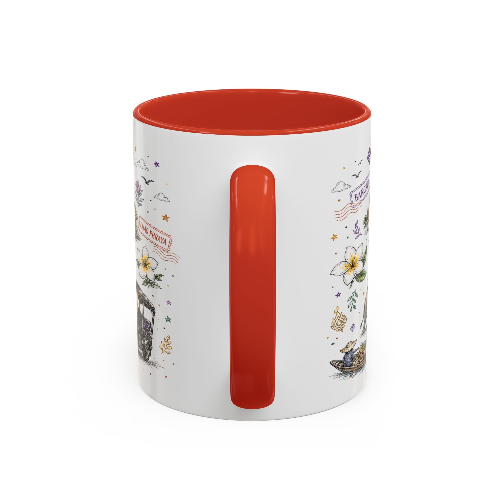 Bangkok Coffee Mug | Thailand Souvenir Travel Gift | Accent Color Ceramic 11oz 15oz