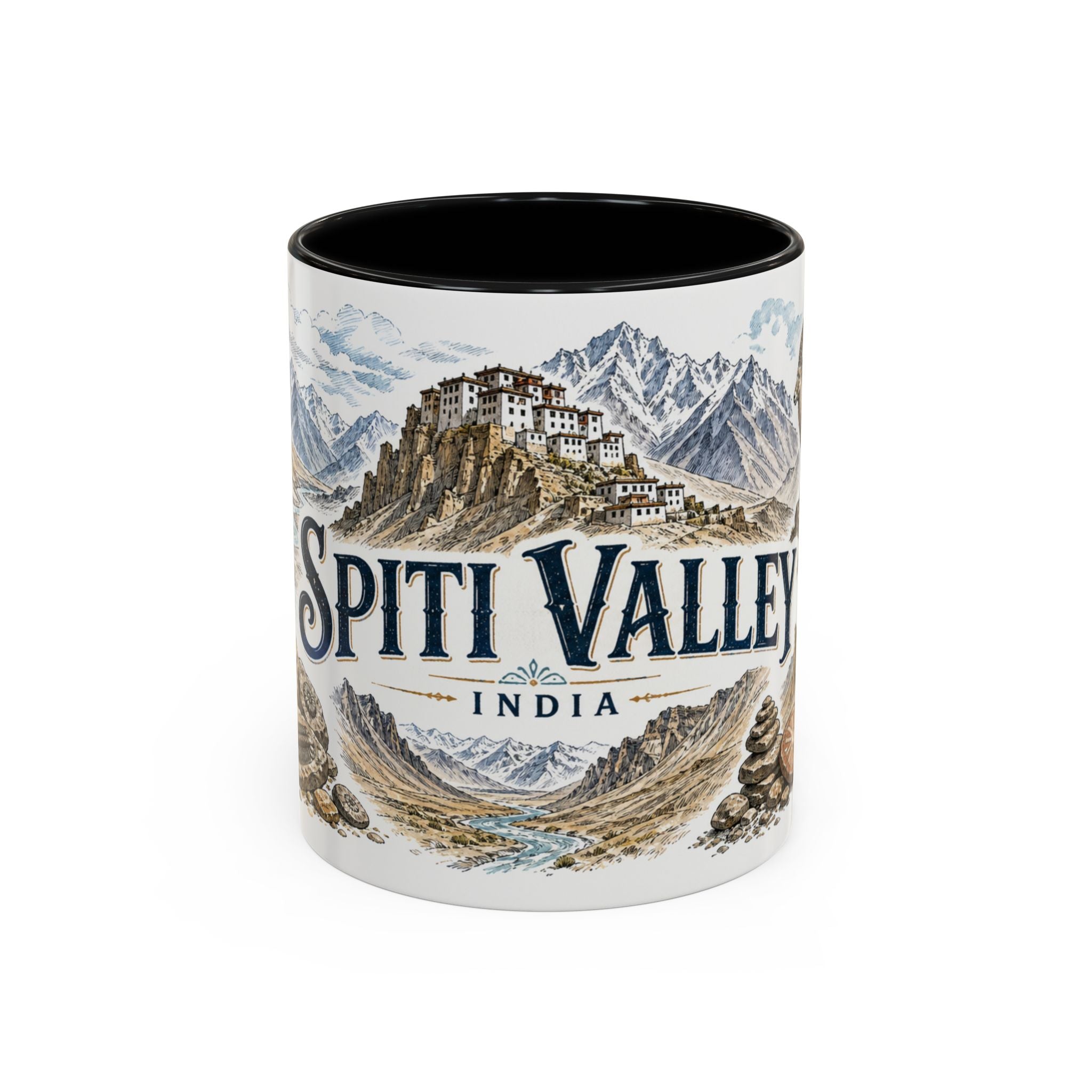 Spiti Valley Mug, India Travel Souvenir, Bucket List Gift, Accent Ceramic Coffee Mug 11oz 15oz