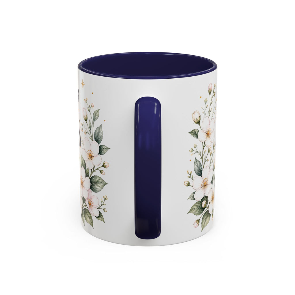 Massachusetts State Map Mug | Coastal Scene, Botanical Accents (11oz, 15oz)