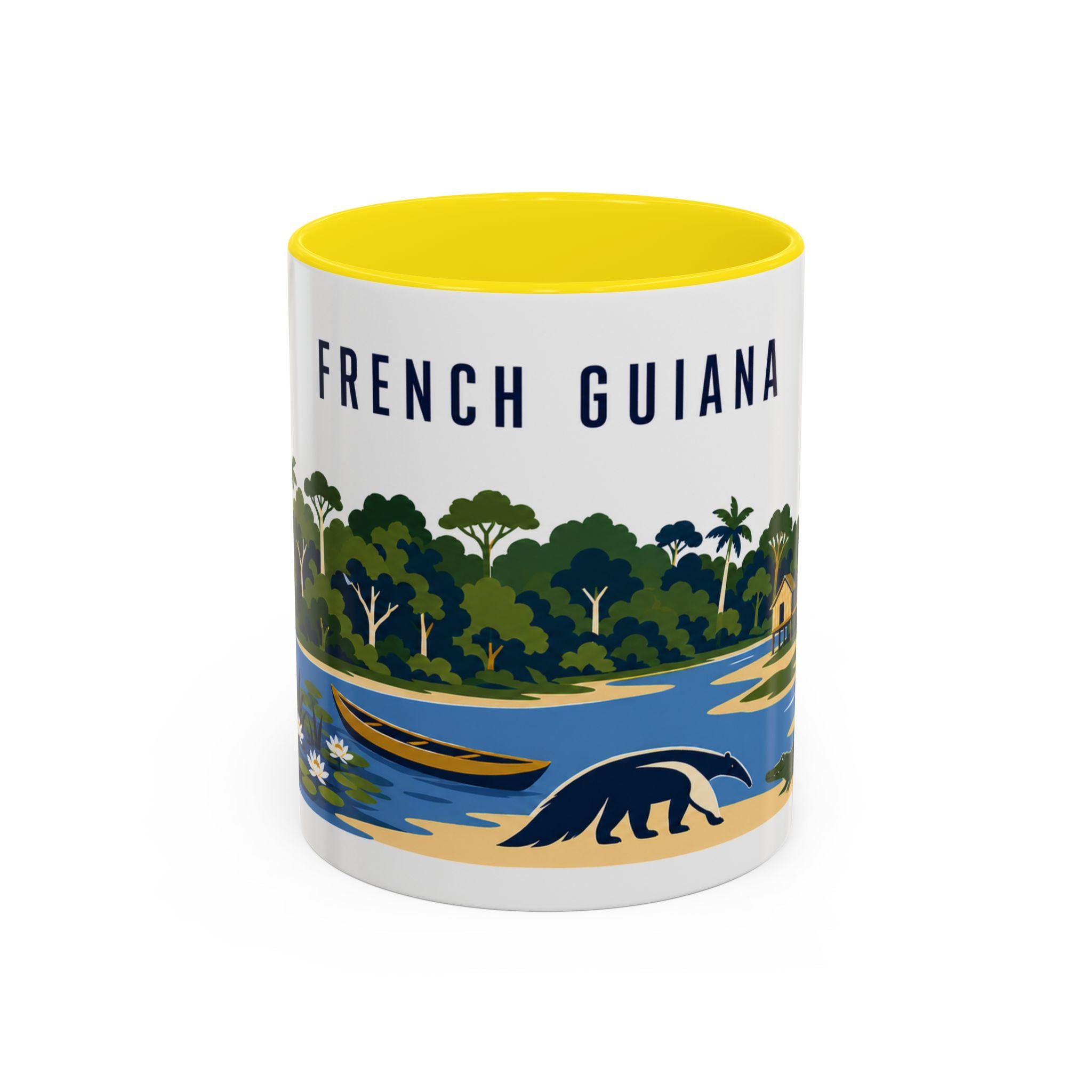 French Guiana Coffee Mug | Travel Souvenir Accent Mug | Country Gift Ceramic Cup 11oz 15oz