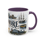 Baltimore Coffee Mug | United States Travel Souvenir | Vintage Illustrated City Gift | 11 oz 15 oz Accent Mug