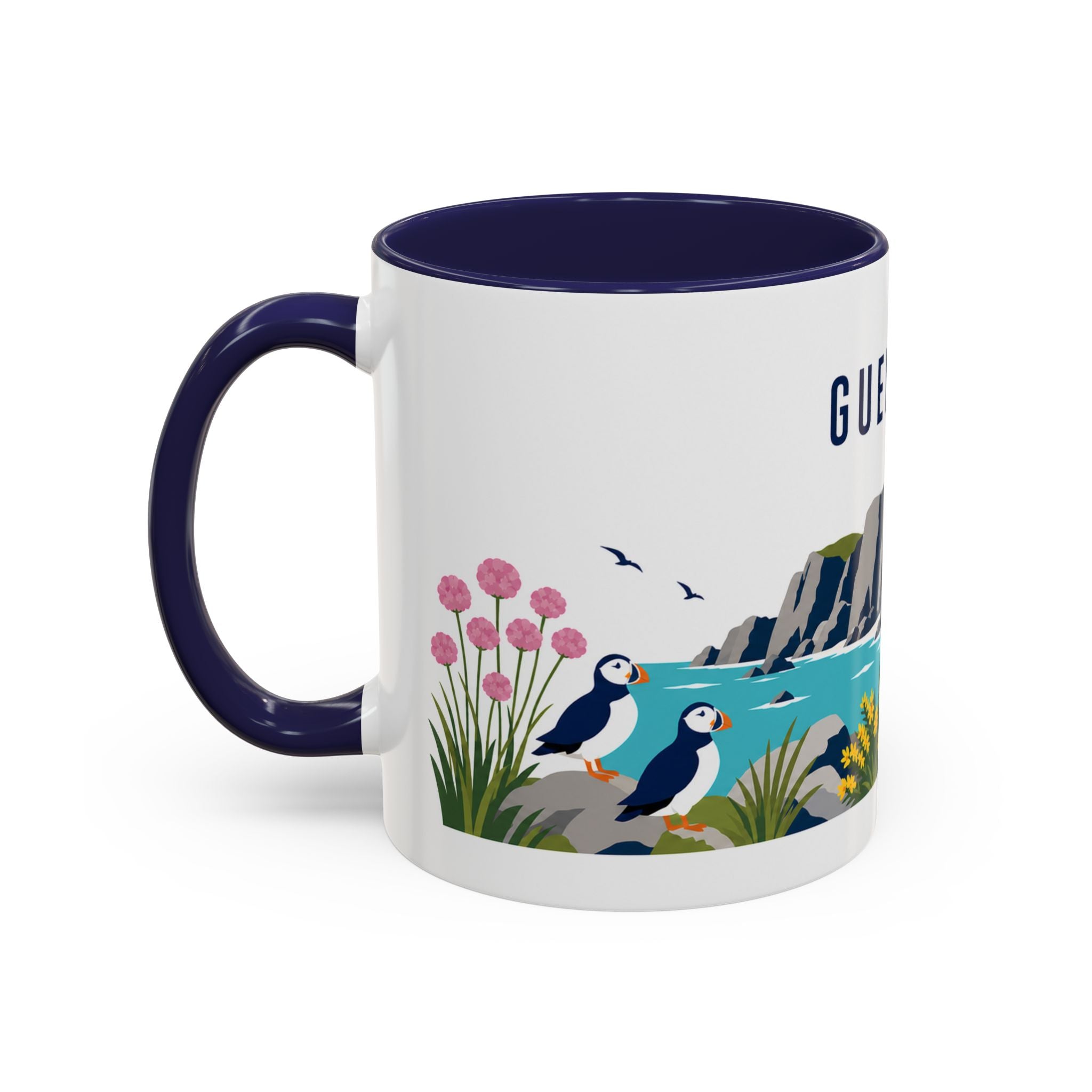 Guernsey Coffee Mug | Travel Souvenir Accent Mug | Country Gift Ceramic Cup 11oz 15oz