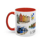 Stockholm Illustrated Travel Mug | City Souvenir Accent Coffee Mug | 11oz 15oz Ceramic Cup