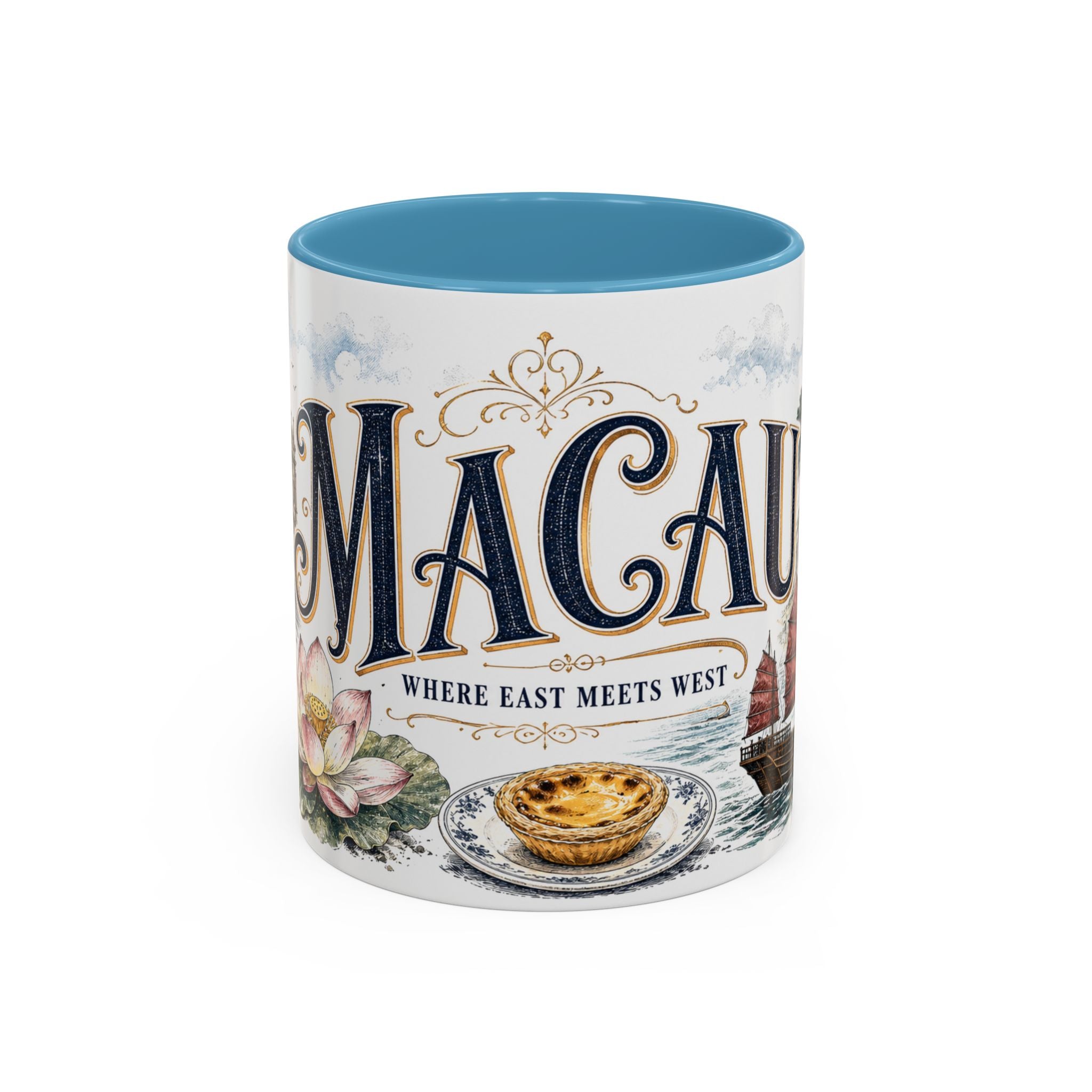 Macau Coffee Mug | Macau Travel Souvenir | Vintage Illustrated City Gift | 11 oz 15 oz Accent Mug