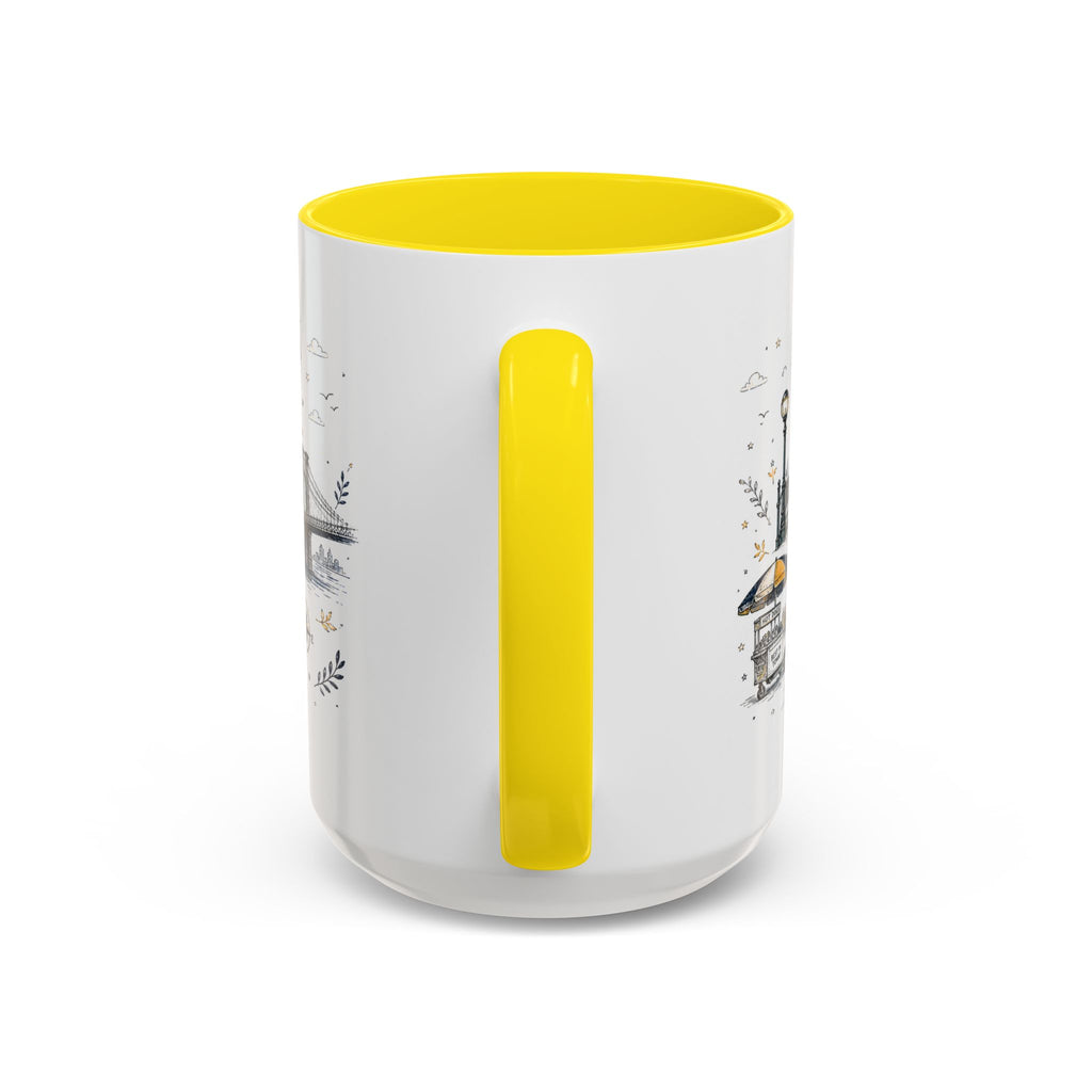 New York City Coffee Mug | New York Souvenir Travel Gift | Accent Color Ceramic 11oz 15oz