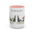 Denpasar Coffee Mug | Indonesia Travel Souvenir | Porcelain Decal City Gift | 11oz 15oz Accent Mug