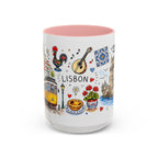 Lisbon Travel Mug | European City Souvenir Accent Coffee Mug | 11oz 15oz Ceramic Cup
