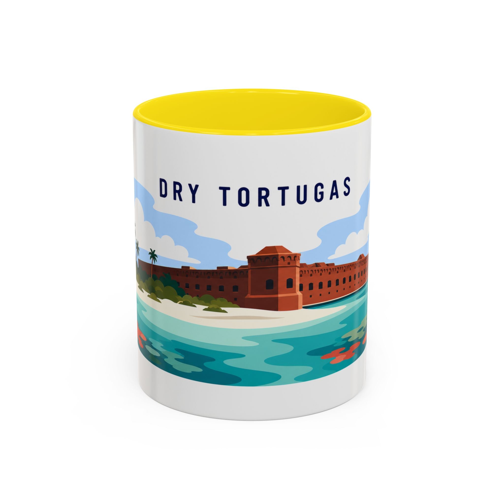 Dry Tortugas National Park Coffee Mug | Solid Color Block Park Souvenir | 11oz 15oz Accent Mug