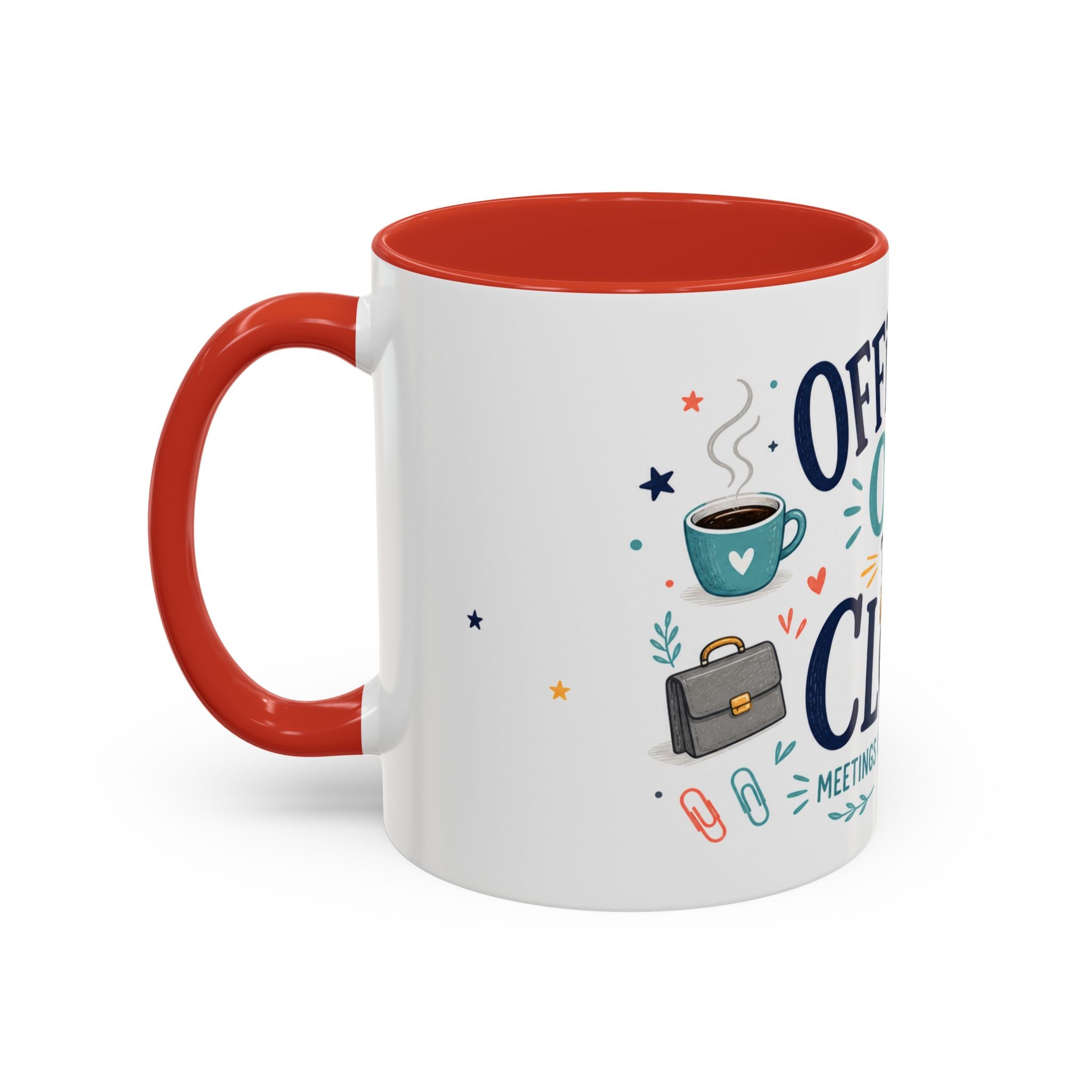 Officially Off The Clock Coffee Mug | Funny Retirement Gift | Accent Color Ceramic 11oz 15oz