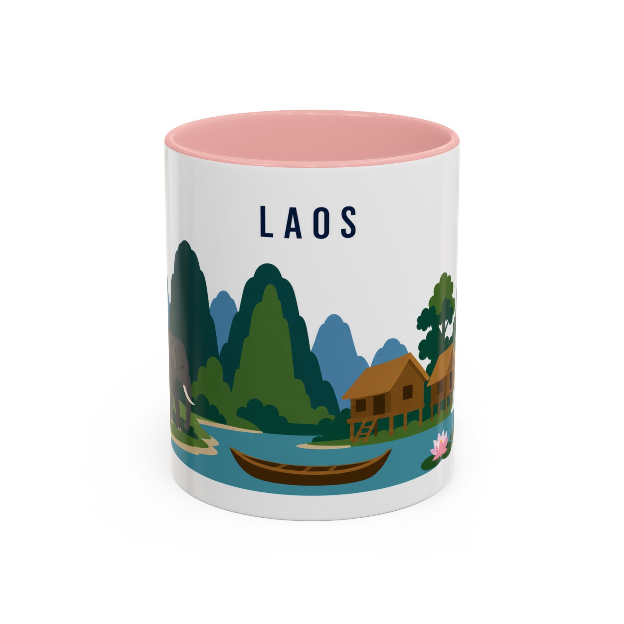Laos Coffee Mug | Travel Souvenir Accent Mug | Country Gift Ceramic Cup 11oz 15oz