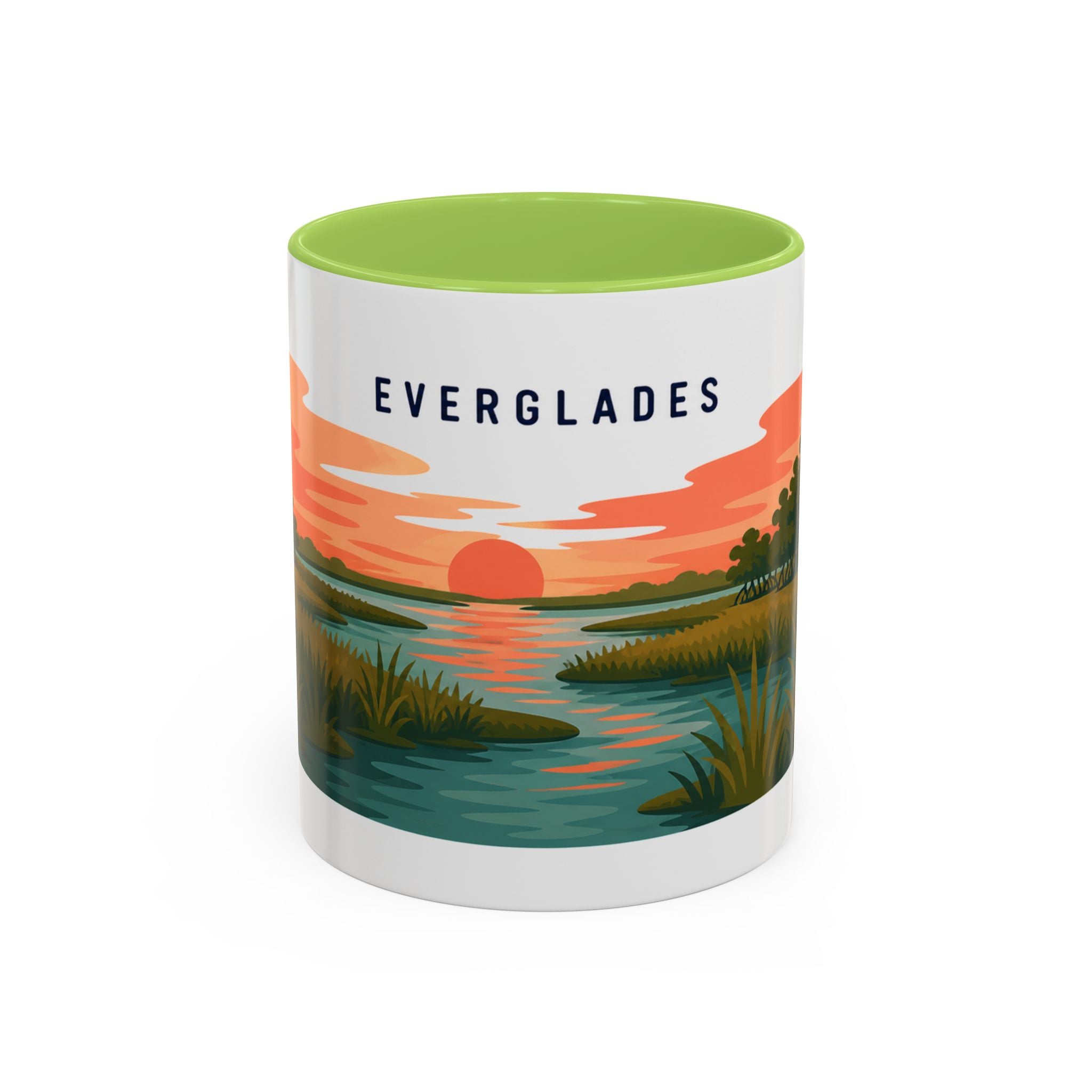 Everglades National Park Coffee Mug | Solid Color Block Park Souvenir | 11oz 15oz Accent Mug
