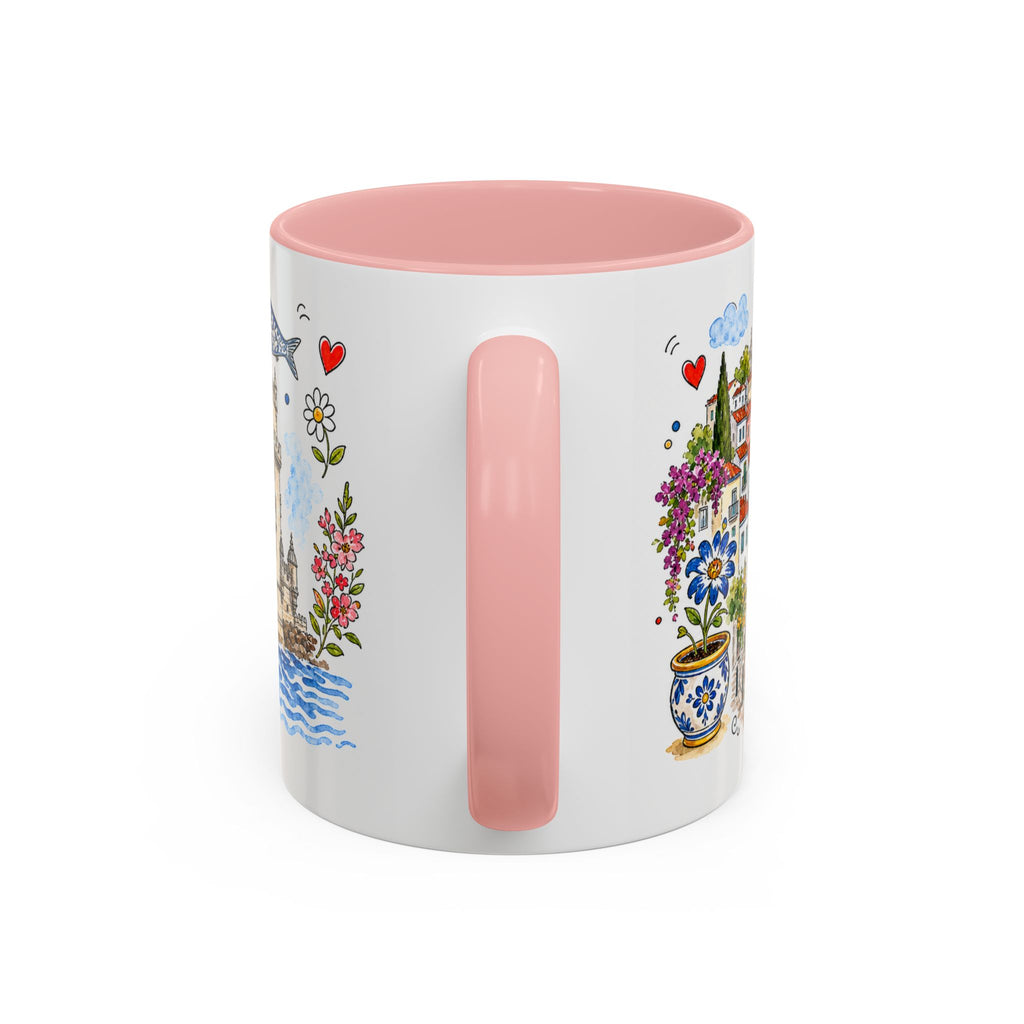 Lisbon Travel Mug | European City Souvenir Accent Coffee Mug | 11oz 15oz Ceramic Cup