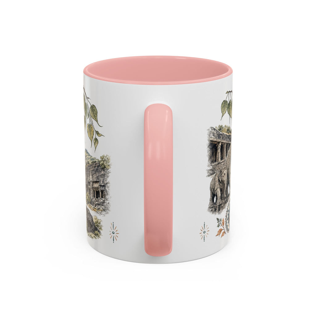 Ellora Caves Mug, India Travel Souvenir, Bucket List Gift, Accent Ceramic Coffee Mug 11oz 15oz