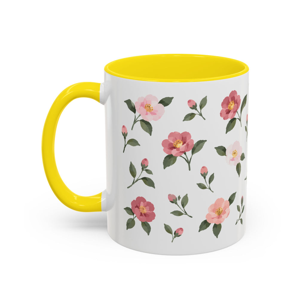 Alabama Camellia Mug, State Flower Floral Coffee Cup, 11oz Botanical Gift
