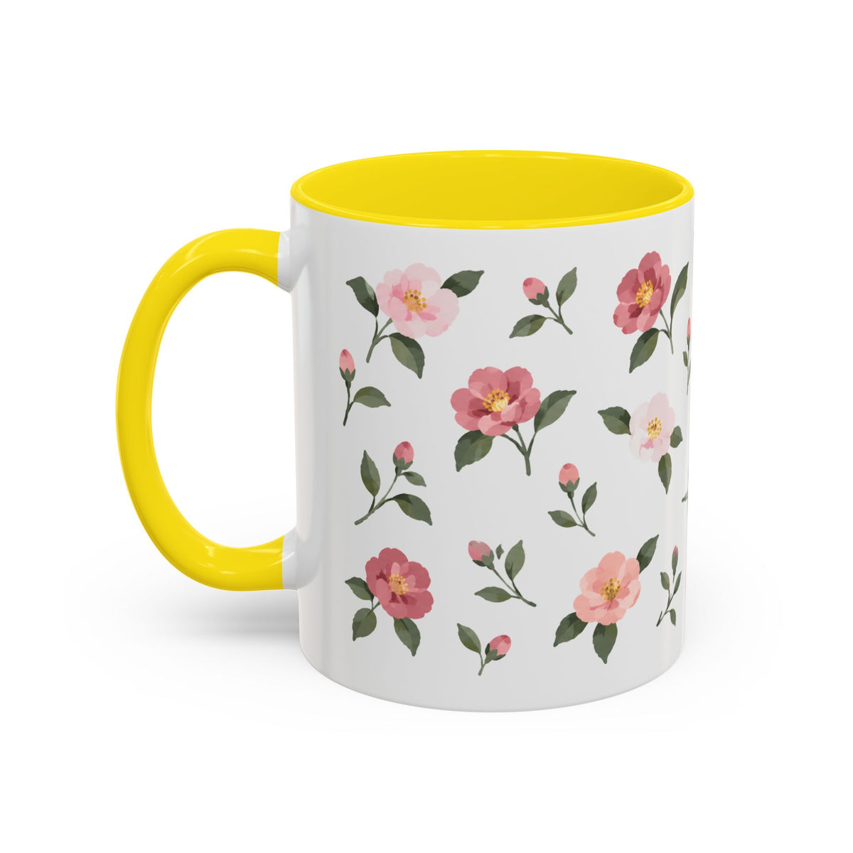 Alabama Camellia Mug, State Flower Floral Coffee Cup, 11oz Botanical Gift