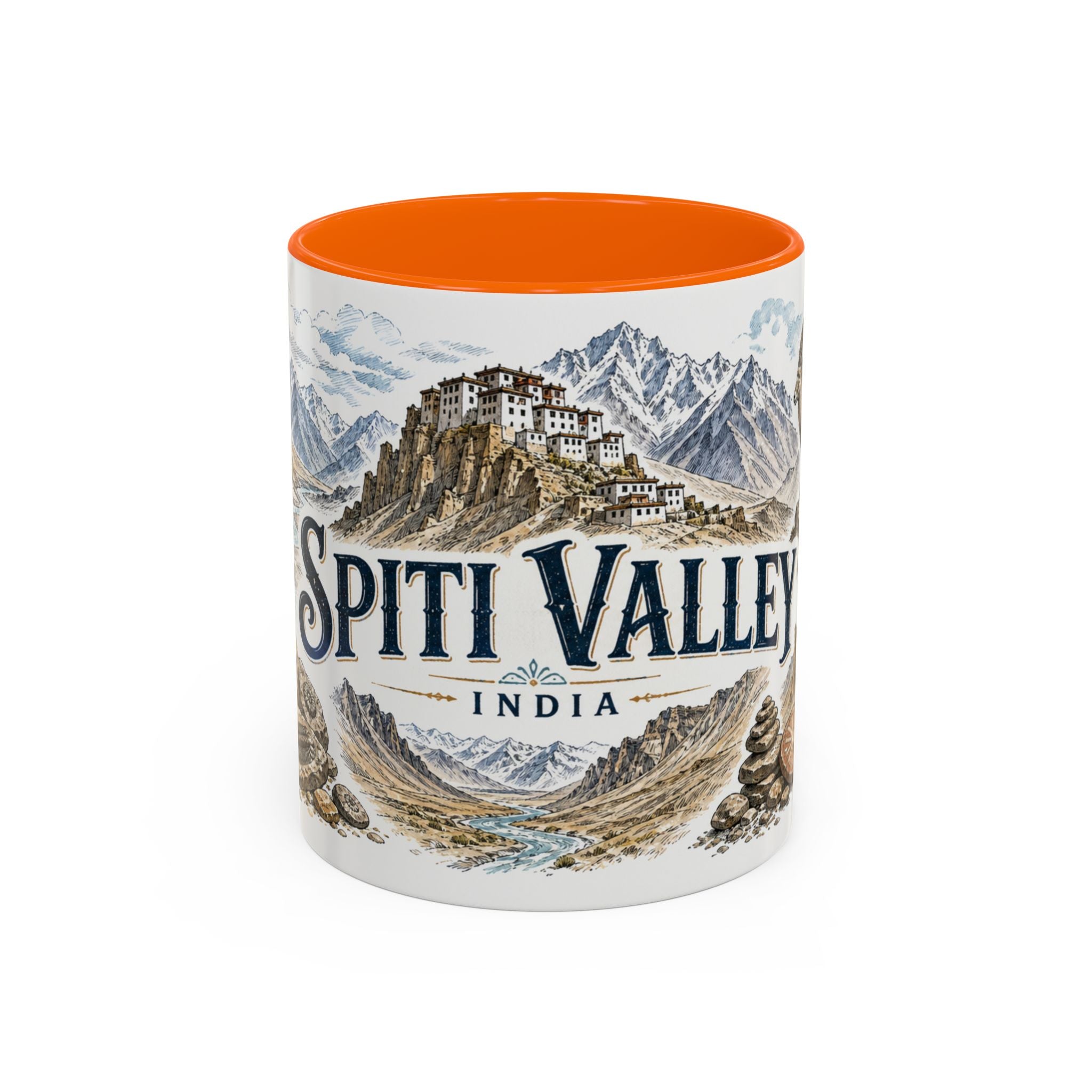 Spiti Valley Mug, India Travel Souvenir, Bucket List Gift, Accent Ceramic Coffee Mug 11oz 15oz
