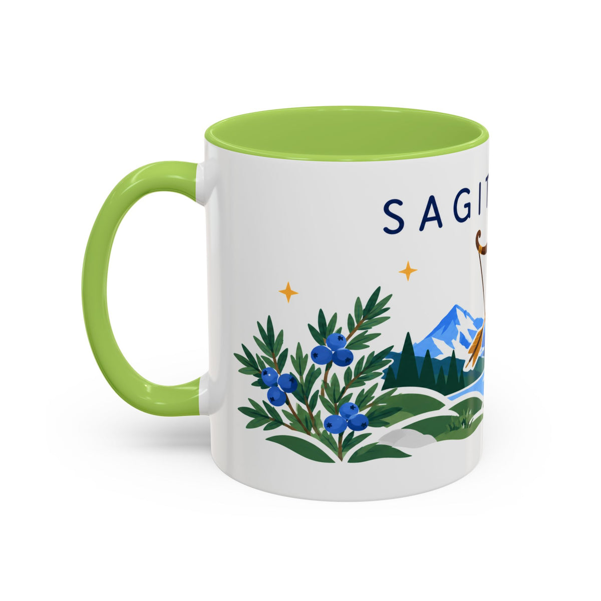 Sagittarius Zodiac Coffee Mug | Bow and Arrow Design | Astrology Birthday Gift | 11 oz 15 oz Ceramic Accent Mug