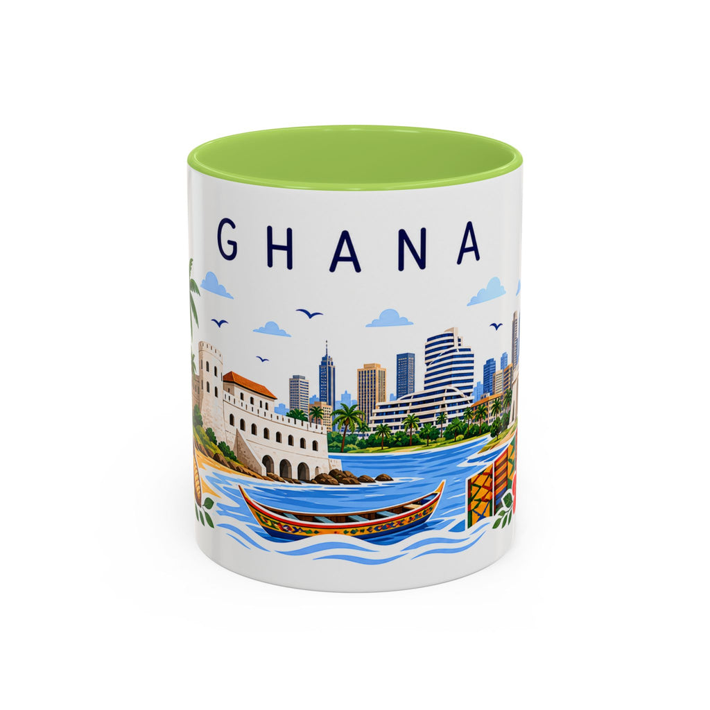Ghana Coffee Mug | Travel Souvenir Accent Mug | Place Gift Ceramic Cup 11oz 15oz