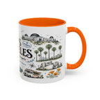 Los Angeles Coffee Mug | California Souvenir City Gift | Accent Color Ceramic 11oz 15oz