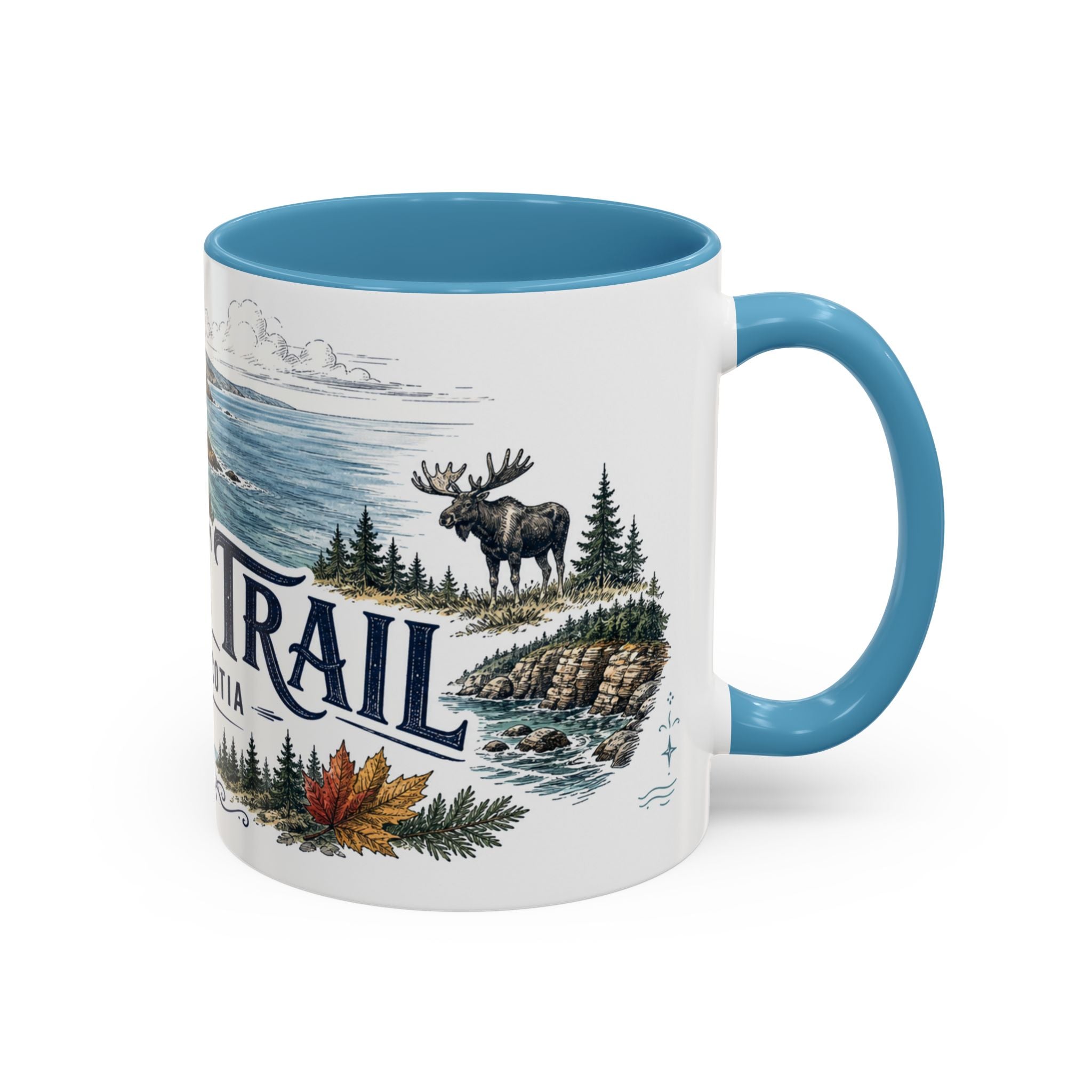 Cabot Trail Mug, Nova Scotia Travel Souvenir, Bucket List Gift, Accent Ceramic Coffee Mug 11oz 15oz