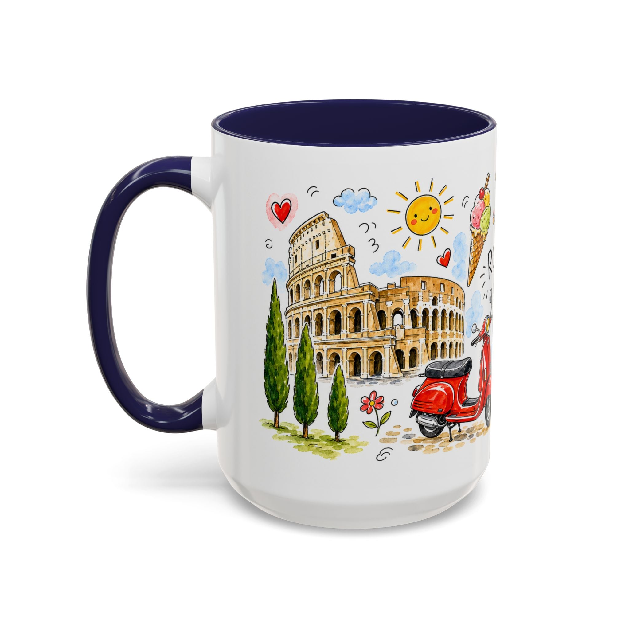 Rome Travel Mug | European City Souvenir Accent Coffee Mug | 11oz 15oz Ceramic Cup