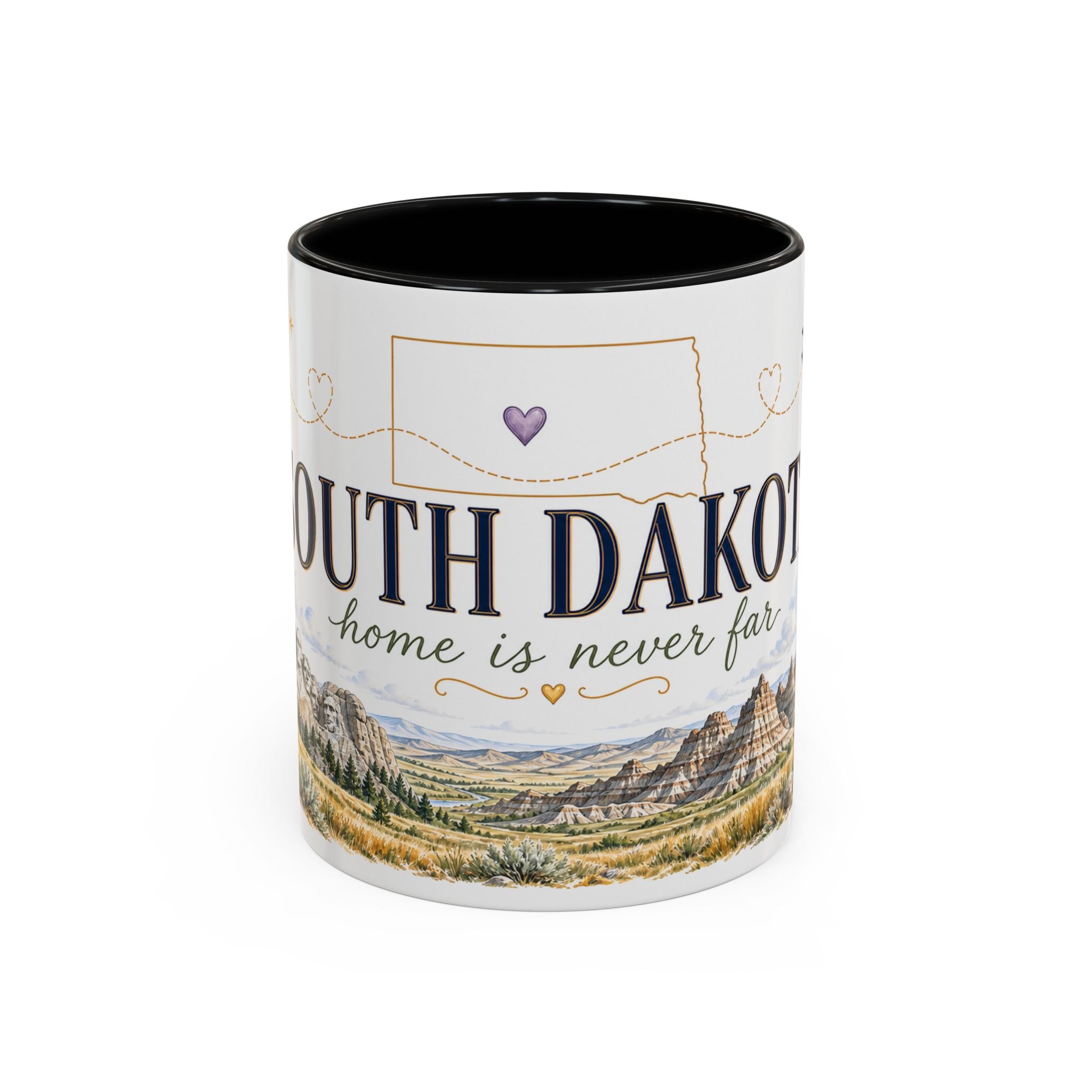 South Dakota State Map Mug | Botanical Accents, Homesick Gift (11oz or 15oz)
