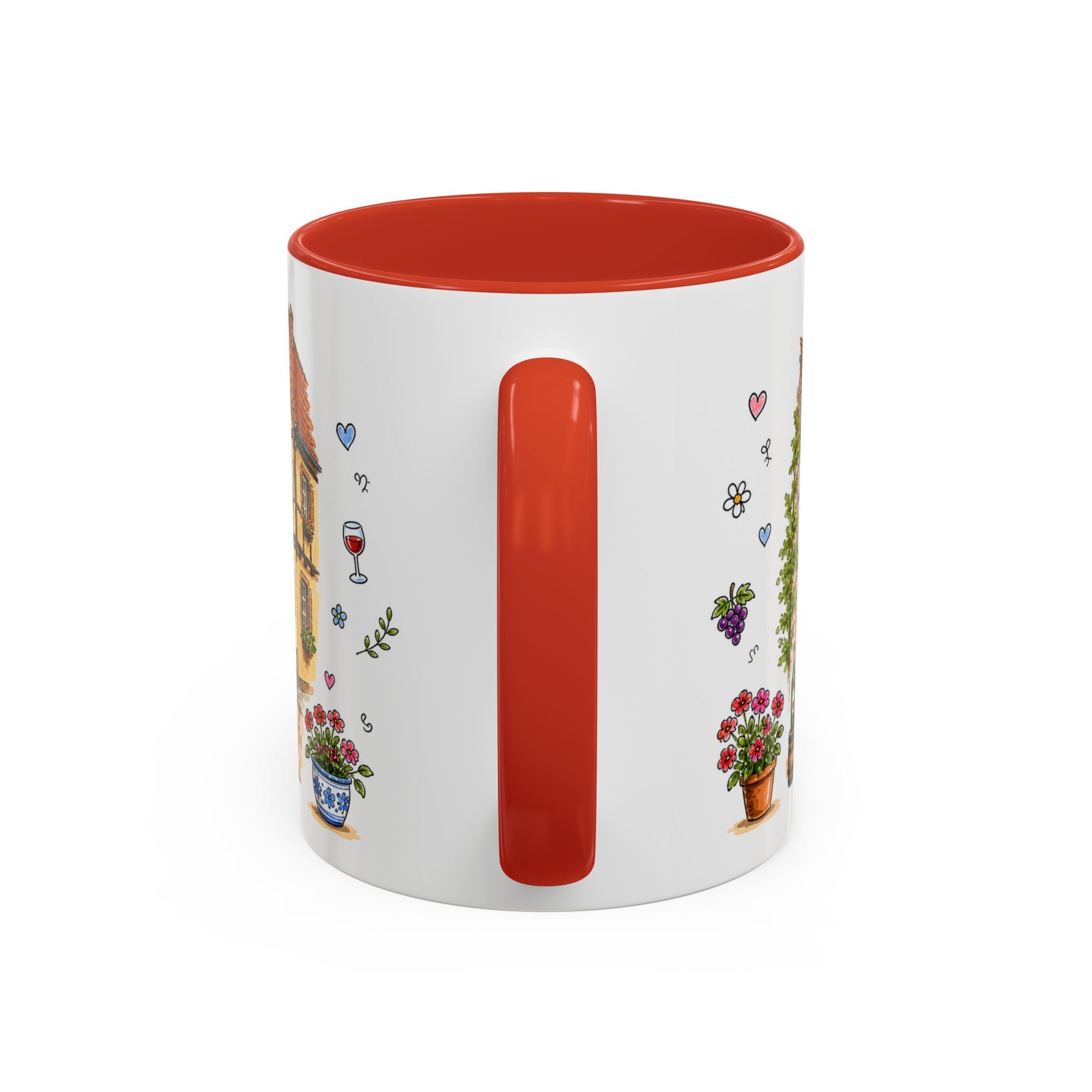 Colmar Illustrated Travel Mug | France Souvenir Accent Coffee Mug | 11oz 15oz Ceramic Cup