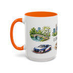 Charlotte Illustrated Travel Mug | City Souvenir Accent Coffee Mug | 11oz 15oz Ceramic Cup