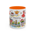 Madrid Travel Mug | European City Souvenir Accent Coffee Mug | 11oz 15oz Ceramic Cup