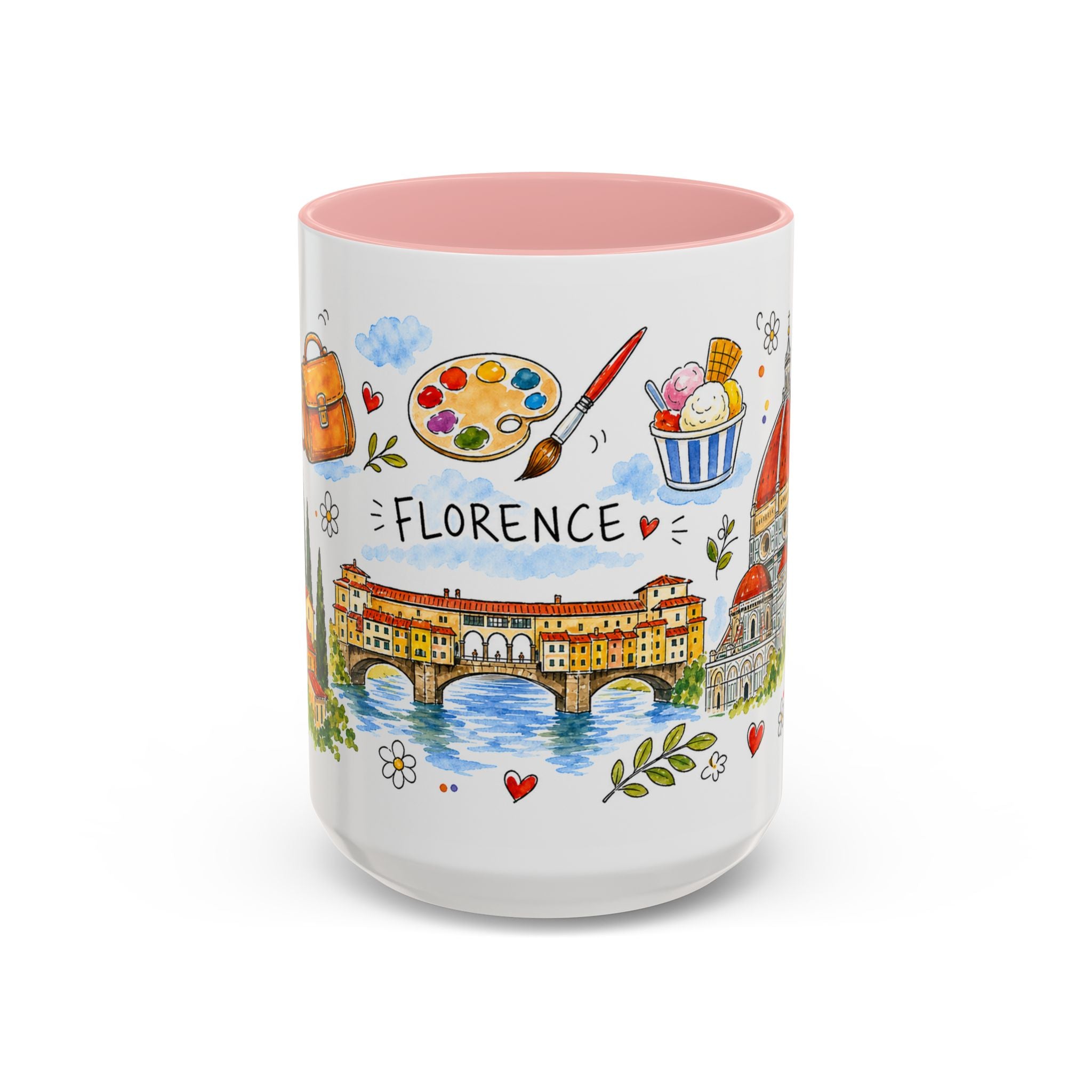 Florence Travel Mug | European City Souvenir Accent Coffee Mug | 11oz 15oz Ceramic Cup