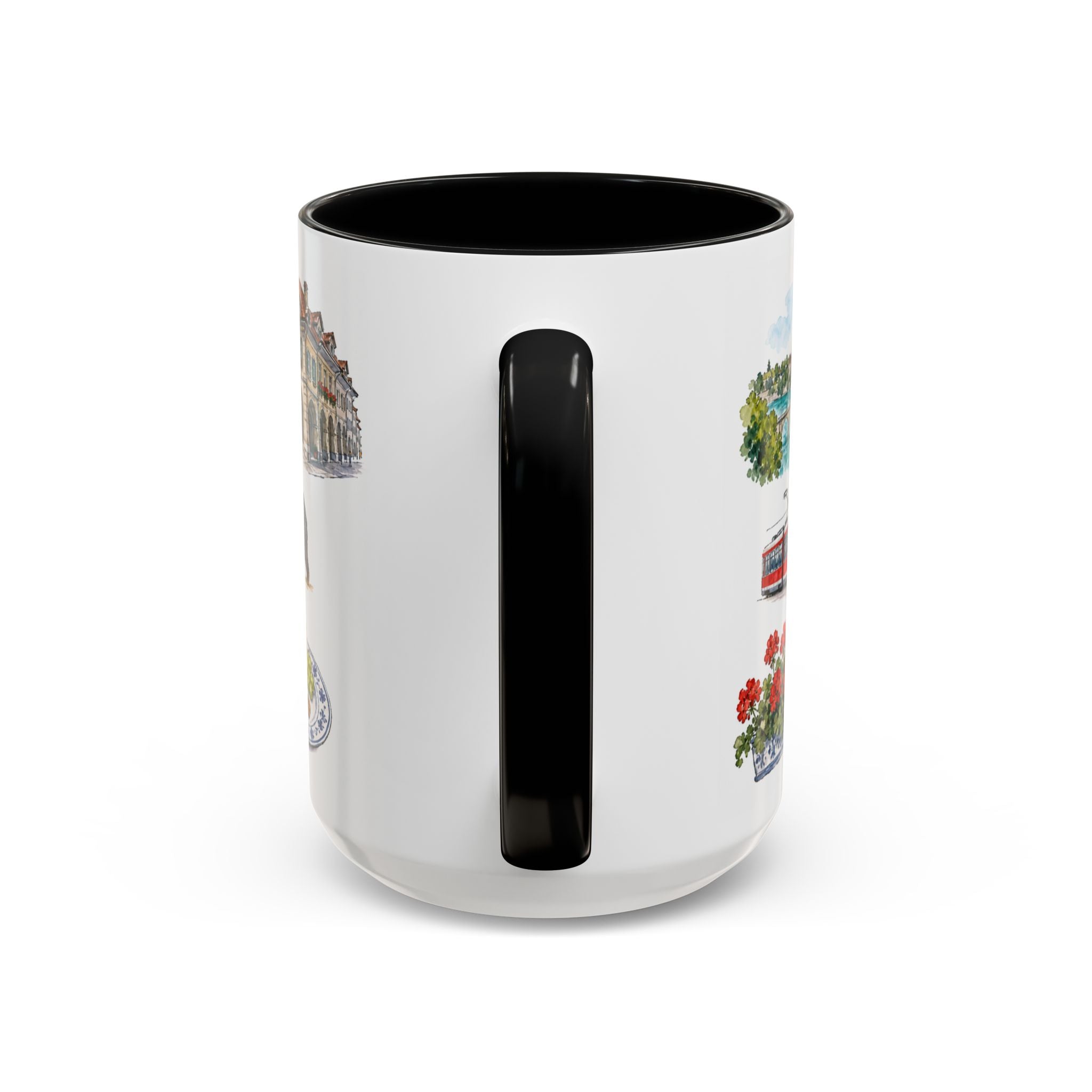 Bern Illustrated Travel Mug | City Souvenir Accent Coffee Mug | 11oz 15oz Ceramic Cup