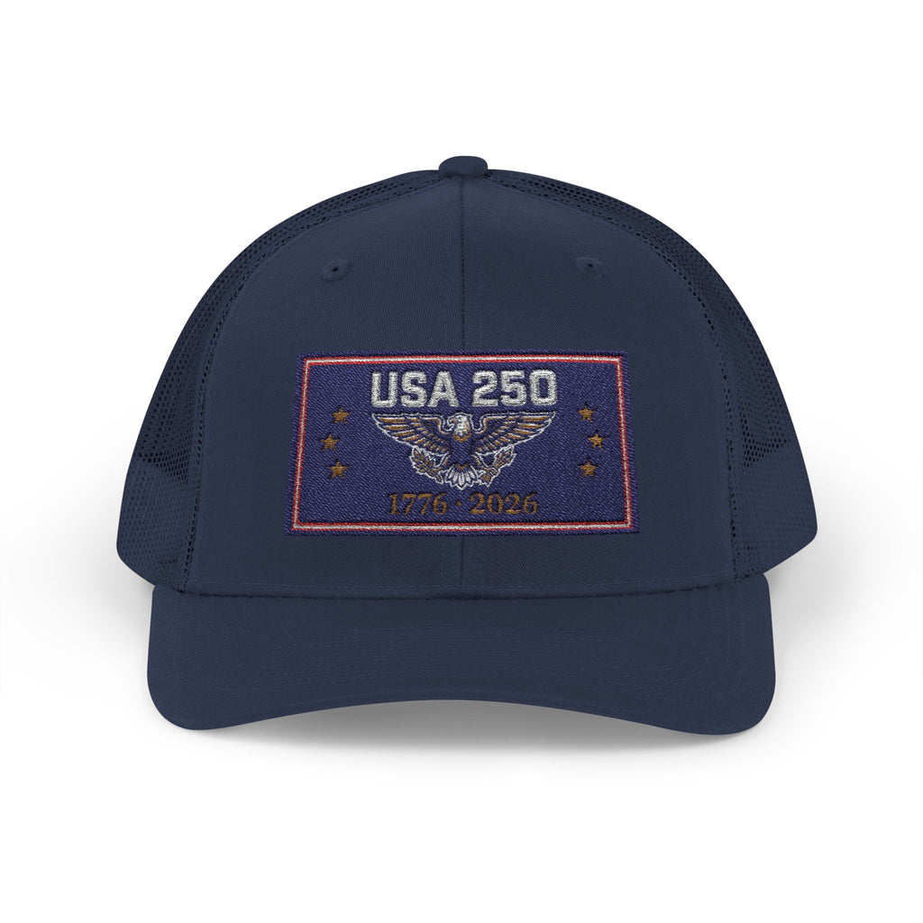 USA 250 Snapback Trucker Cap | American Semiquincentennial Hat | Patriotic Eagle Baseball Cap | 1776-2026 Anniversary Gift
