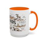 Badlands National Park Coffee Mug | South Dakota Prairie Fossil Hiking Gift | Accent Color Ceramic 11oz 15oz