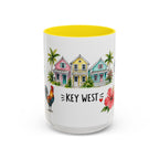 Key West Illustrated Travel Mug | City Souvenir Accent Coffee Mug | 11oz 15oz Ceramic Cup