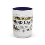 Wind Cave National Park Coffee Mug | South Dakota Cave Bison Prairie Gift | Accent Color Ceramic 11oz 15oz