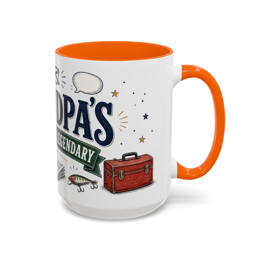 Grandpa's Jokes Are Legendary Coffee Mug | Funny Gift From Grandkids | Accent Ceramic 11oz 15oz