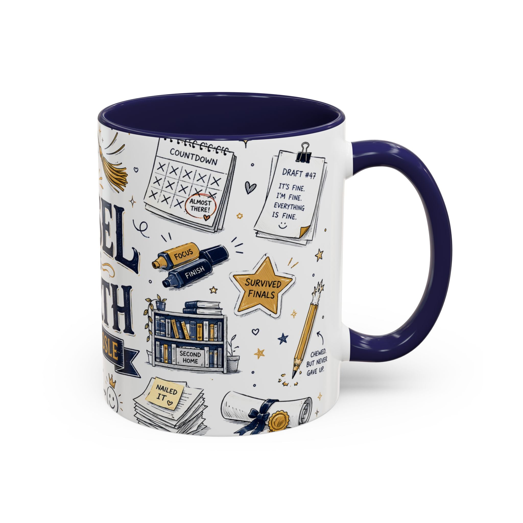 The Tassel Was Worth the Hassle Coffee Mug | Funny Graduation Gift 2026 | Accent Color Ceramic 11oz 15oz
