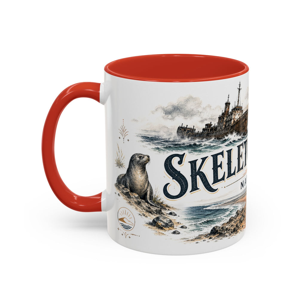 Skeleton Coast Mug, Namibia Travel Souvenir, Bucket List Gift, Accent Ceramic Coffee Mug 11oz 15oz