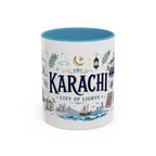Karachi Coffee Mug | Pakistan Souvenir Travel Gift | Accent Color Ceramic 11oz 15oz