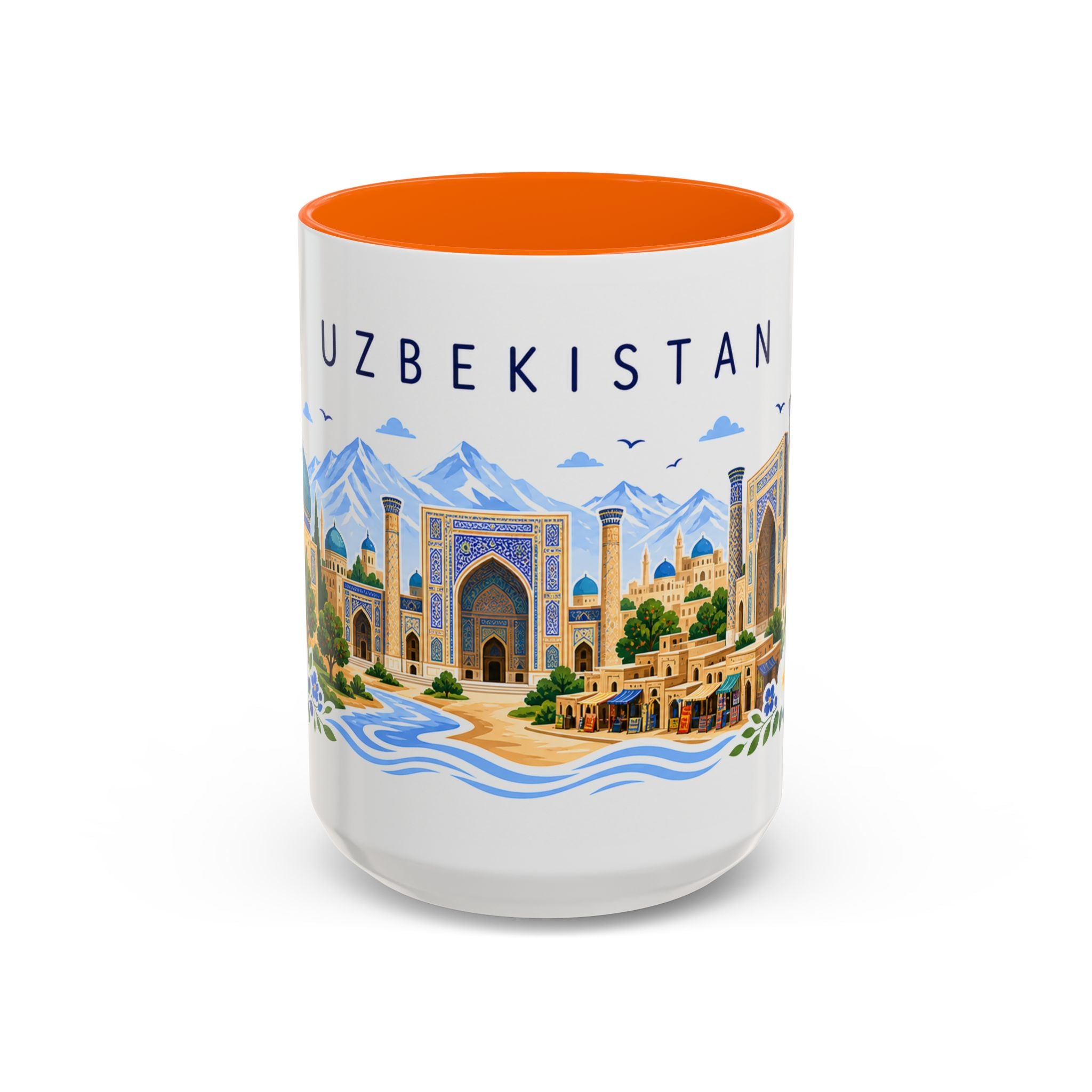 Uzbekistan Coffee Mug | Travel Souvenir Accent Mug | Place Gift Ceramic Cup 11oz 15oz