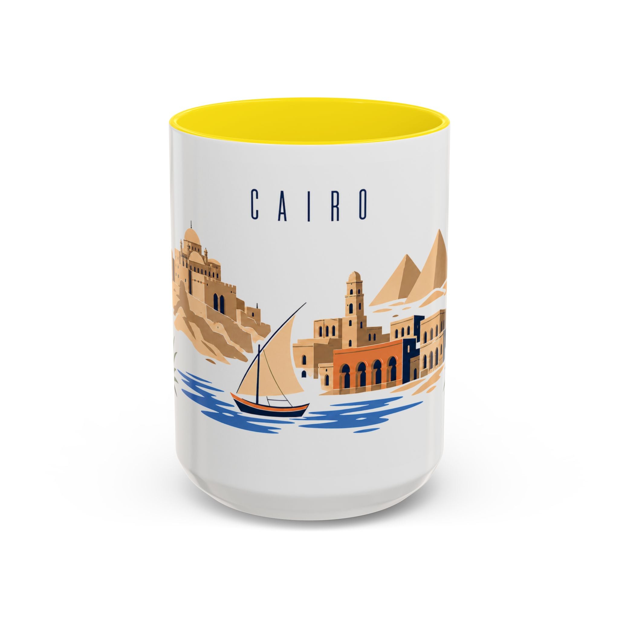 Cairo Coffee Mug | Egypt Travel Souvenir | Porcelain Decal City Gift | 11oz 15oz Accent Mug