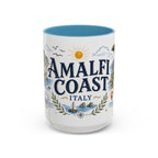 Amalfi Coast Coffee Mug | Travel Destination Souvenir Gift | Accent Color Ceramic 11oz 15oz