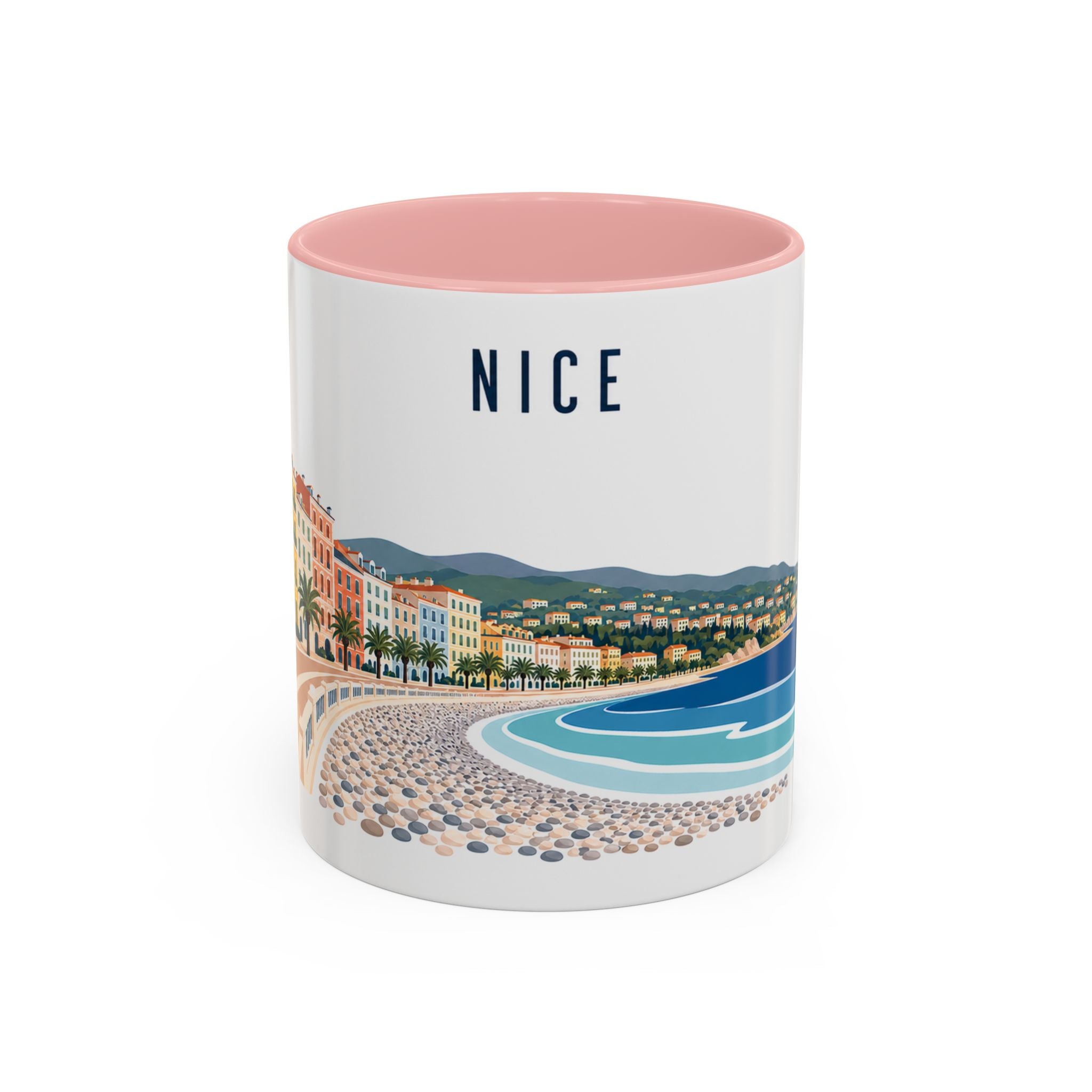 Nice Coffee Mug | France Travel Souvenir | Porcelain Decal City Gift | 11oz 15oz Accent Mug