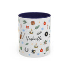 Nashville Christmas Mug | Watercolor City Souvenir, Acoustic Guitar, Harmonica (11oz 15oz)